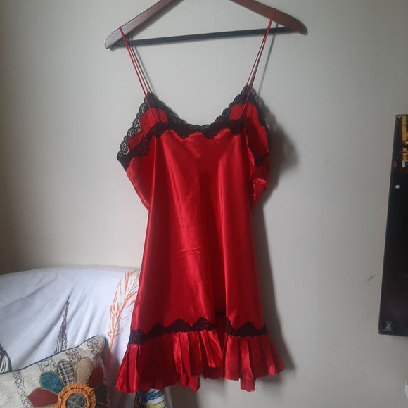 VTG Gold Victoria's Secret Lingerie Nightie Dress Satin 2 VS Ruffle - Picture 13 of 14